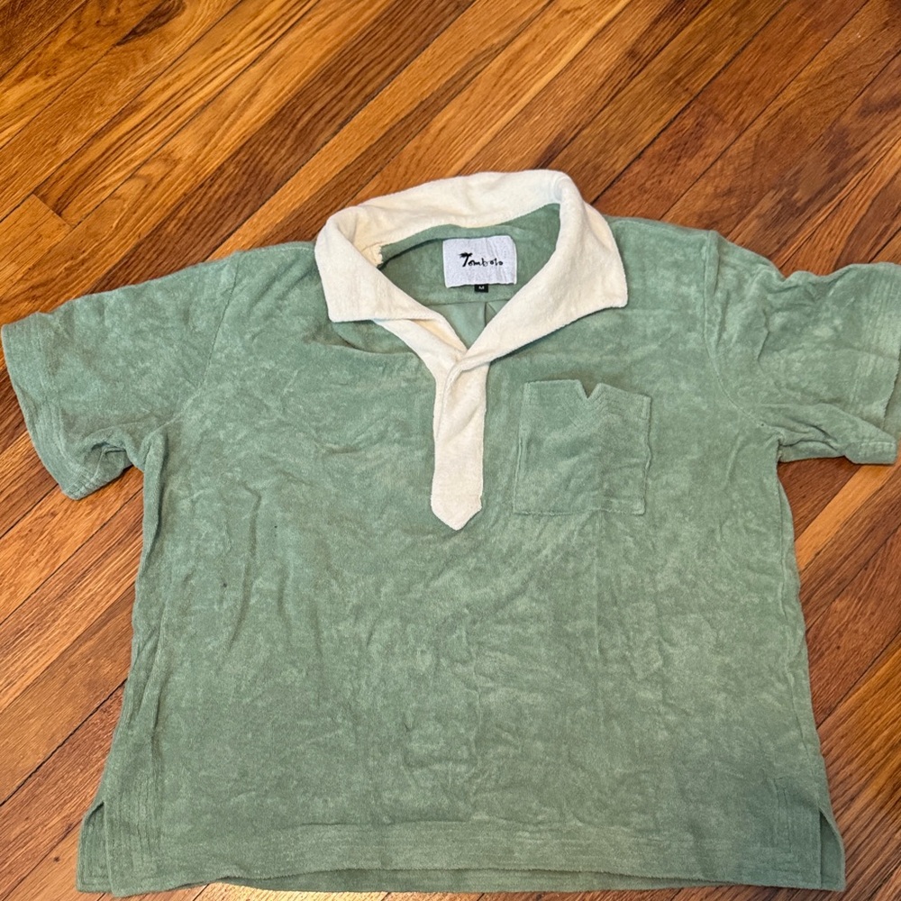 Men’s green Tombolo terry cloth shirt